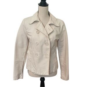 GAP Cream Double-Breasted Peacoat Jacket Size Small Layering Versatile EUC
